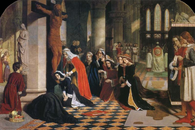 James Collinson The Renunciation of Queen Elizabeth of Hungary Norge oil painting art